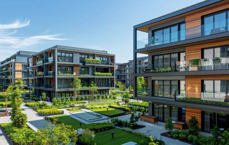 Courtyard of a modern, urban district